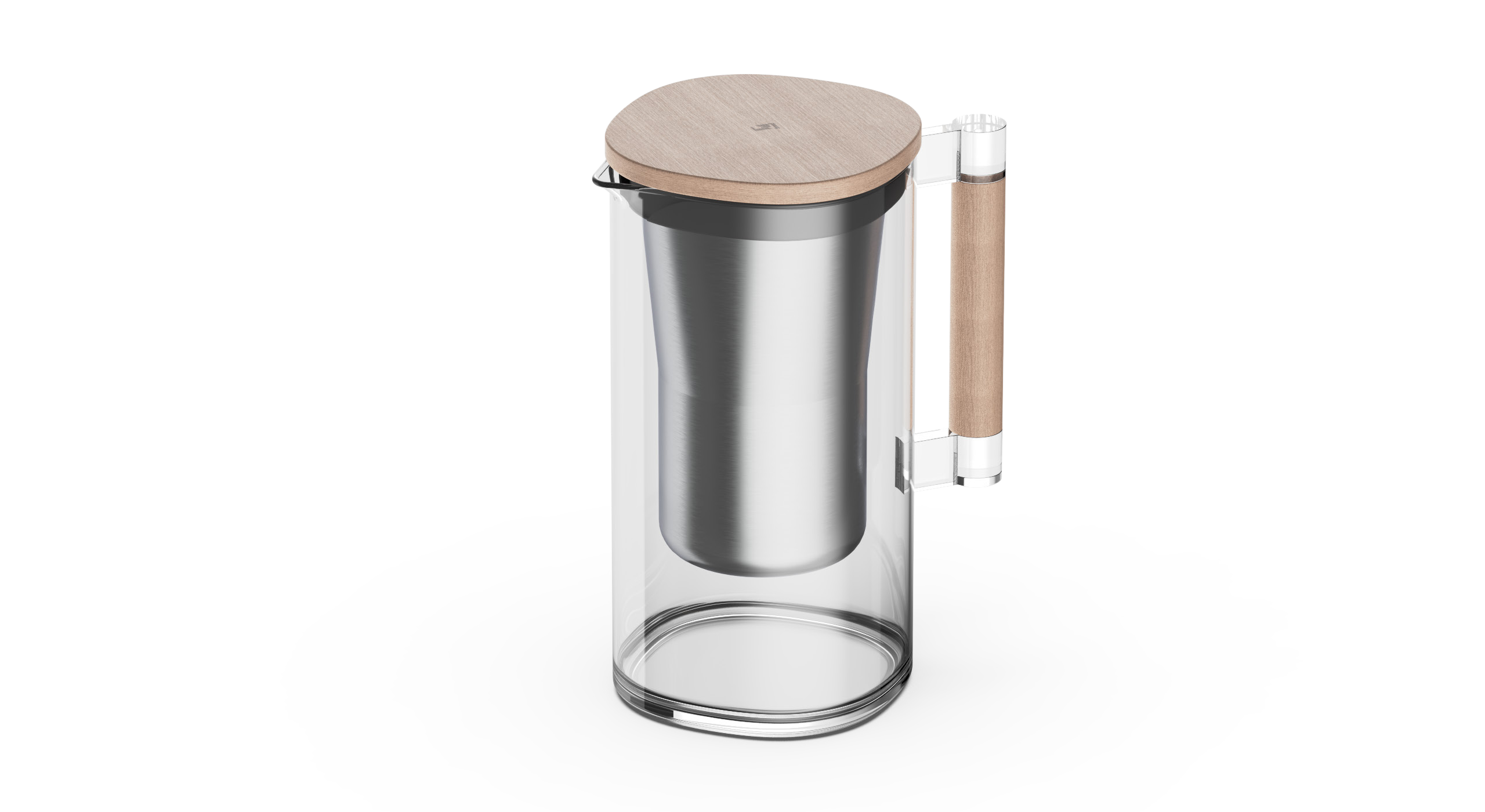 Duryn One Glass & Stainless-Steel Water Filter Pitcher - 2.7 L